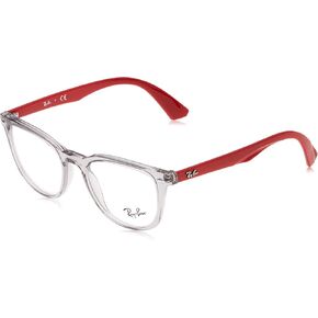 Ray-Ban Junior Kids' RY1601 Square Prescription Eyeglass Frames, Transparent Grey/Demo Lens, 48 mm in Saudi Arabia