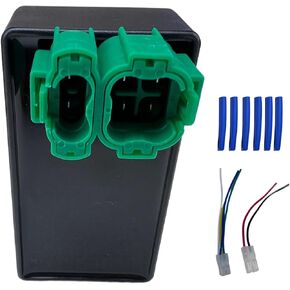 Cooling Fan Control Unit CDI Box with Wire Connector heat shrinkable tubing 38710-HM7-004 240-58021 fit for Honda 2002-2004 Trx450Fe, 2002-2004 Trx450Fm, 1995-2003 Trx400Fw, 1998-2001 Trx450Es