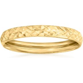 Canaria 10kt Yellow Gold Diamond-Cut Pattern Ring
