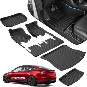 تغطية متطرفة Tesla Model 3 Floor Mats 2025 2024 تصميم مخصص مخصص 100 ٪ صديق للبيئة -جميع الحصير ثلاثي الأبعاد للطابق من طراز Tesla Model 3 ملحقات جذع البضائع Tesla Model 3