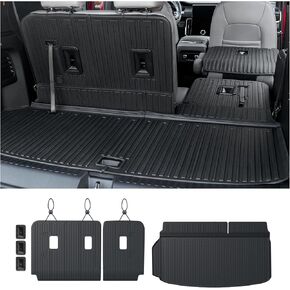 Cargo Mat Backrest Mats for 2024 2025 GMC Acadia 6/7 Seats Accessories, All-Weather TPE Protector Cargo Liner Trunk Mat Seat Back Covers (24-25 6/7 Seats-3rd Row Backrest Mats&Cargo Mat)