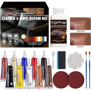 Leather Repair Kit, Vinyl Reapir Kit for Furniture, Couch, Sofa, Jacket, Car Seats, Purse, Chair, Car Interiors and Handbag