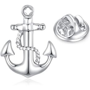 HONEY BEAR Mens Womens Lapel Pins Collar Badge Brooches Nautische Anker Anchors Boat Sailors Ocean for Business Wedding Graduation Gift with Box