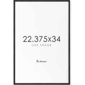 22x28 Picture Frame, 22 x 28 Poster Frame - Solid Oak Wood and Tempered Real Glass, 22"x28" Wood Frame, 22x28 Picture Frame Matted to 18x24, 22 by 28 Art Frame, Natural Oak Color