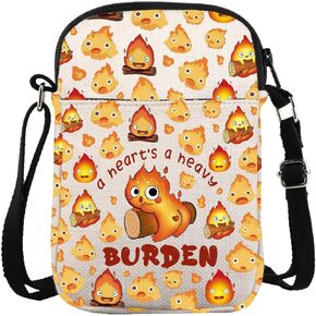 Zjxhpo anime lover هدية النار حميمة كروس الجسم حقيبة Heart a A Borden Bredder Messenger Bag Gift Demon Gift