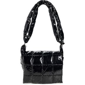 Vee Collective Women's Black Vinyl Porter Messenger Bag, Black Vinyl, One Size