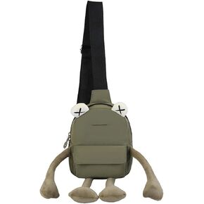 Cute Frog Crossbody Bag Unique Sling Shoulder Bag Backpack One Strap Messenger Plush Daypack