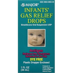 Rugby Infants' Gas Relief Drops - Simethicone 20 mg Gas Relief Liquid for Newborns, Babies, Toddlers and Kids - No Artificial Colors, Flavors or Dyes - 1 Fl Oz (6 Pack)