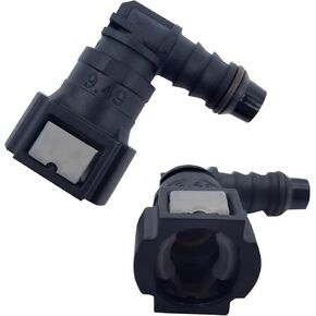2 PCS خط وقود السيارات الموصل السريع ، 9.49ID8 بنت PA12 هيكل الحد الأقصى للعلمان البلاستيكي موصل سريع مع حلقة الختم ، قطع الغيار ، لمعظم السيارات (أسود)