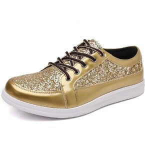 Trsorini Mens Glitter Shoes Sparkly Sneakers Fashion Bling Sequin Shiny Comfort Men Shoes