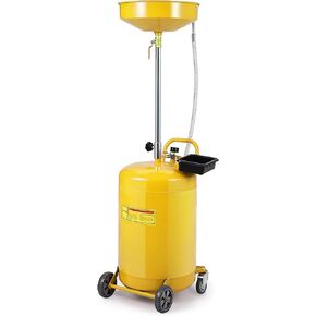 8 جالون النفايات المحمولة زيت النفايات صرف تصريف الهواء يعمل الصرف القابل للتعديل مع عجلة ، أصفر in Kuwait