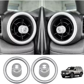 11 Pcs Aluminum Alloy Rotary Trim Ring Cover Panel Upholstery Set Suitable for 2024 2025 Toyot-a Land Cruiser 250 1958 Prado Lc250 J250 Car Trim Decoration Interior Accessories (Red)