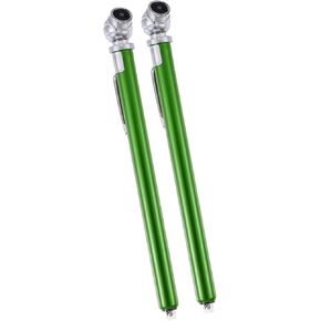 2pcs 10-100PSI Dual Head Stainless Steel Truck Pen Tyre Tire Air Pressure Gauge Grip Air Gauge for Bike ATV Car SUV Large Vehicle Tester Green Auto Replacement Parts