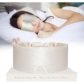 Silk Sleep Mask Champagne – 100% Mulberry Silk Luxury Eye Mask, Total Light Blocking, Breathable & Comfortable for Restful Sleep, Elegant Design – Ideal Gift for Sleep Lovers & Travelers