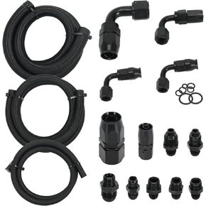 Power Steering Pump Hose Fitting Kit for Remote Reservoir Compatible with GM Type II Power Steering Pumps