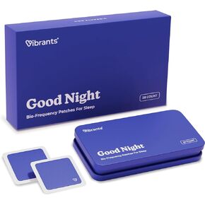 Vibrants Good Night Patches | Natural Bio-Frequency Patches for Sleep | Essential Pack of 28 Plus Refillable Case