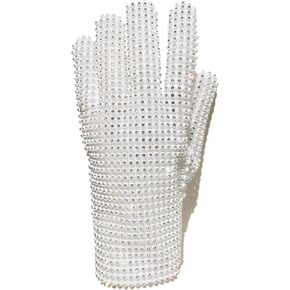 Silver Punk Rhinestone Adult Men's Gloves