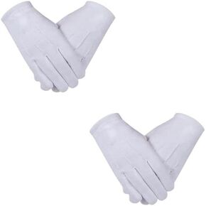 Men's White Formal Gloves - Pallbearer, Masonic, Parade, Tuxedo, Cosplay Pack Of 4 Gloves (2 Pairs)