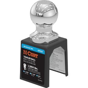 CURT 40163 Chrome Trailer Hitch Ball, 2,000 lbs, 1-7/8-Inch Diameter, 3/4 x 2-1/8-Inch Shank