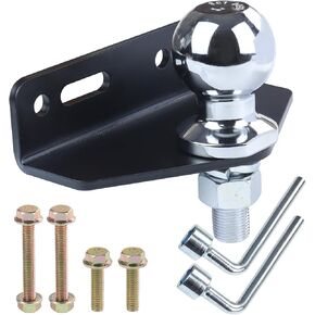 Thick Heavy Duty Steel Universal Zero Turn Mower Trailer Hitch with 3/4 x2-Inch Chrome Trailer Hitch Ball, Garden Tractor Pro Hi Hitch for Cub Cadet Husqvarna Craftsman Riding Mowers