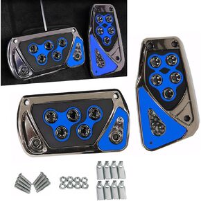 Pack of 2 Car Pedal Covers, Anti-Slip Vehicle Foot Treadle, 2.55In x 5.11In Automatic Pedal Pad, Universal Accessories for Most Cars (Blue)