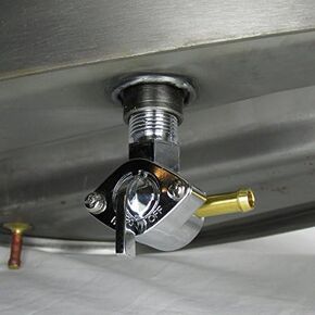 دراجة نارية 1/4 "NPT المصفاة PETCOCK 90 درجة خراطي خرطوم بارب الوقود مغلق صمام - 1/4" خرطوم الوقود معرف - لخزانات الغاز المخصصة - مطلي بالكروم - Harley Chopper Bobber (1/490)