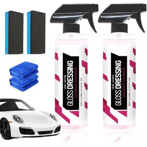2PC Gloss Dressing,Legendary Gloss Dressing,Trim & Tire Dressing Gloss Dressing for Plastic Floor Mats Plastic Restorer for Cars Plastic Restorer Black Trim Restorer
