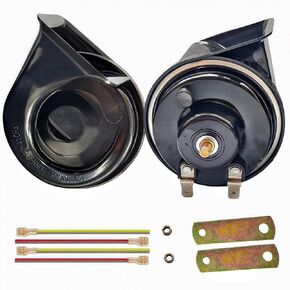 Car Horn 12V Universal Electric Auto Horns, 110DB Super Loud Dual Snail High Low Waterproof Horn Fit for Most Vehicles-Electric Cars, Motorcycles, Trucks, Pickup, Commercial, Gas Cars, Off-Road