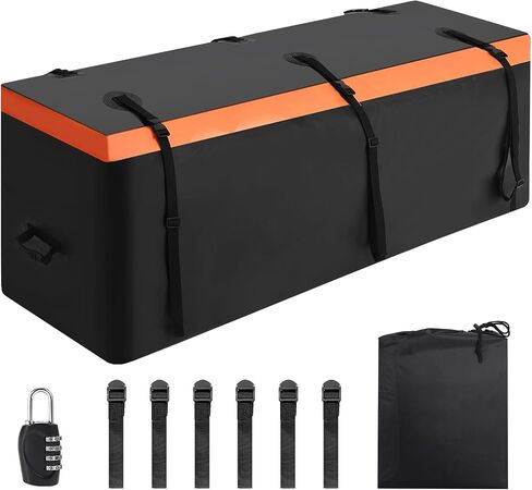 Hitch Cargo Carrier Bag 21 Cu Ft, Heavy Duty Waterproof Cargo Traveling Bag for Car Truck SUV Vans' Hitch Trays and Hitch Baskets, 8 Reinforced Straps, Waterproof Zip in Saudi Arabia