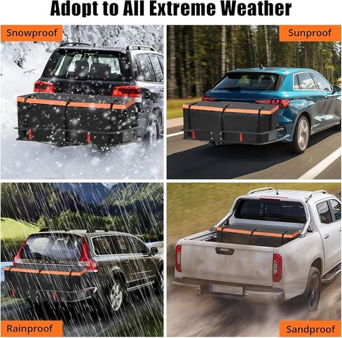 Hitch Cargo Carrier Bag 21 Cu Ft, Heavy Duty Waterproof Cargo Traveling Bag for Car Truck SUV Vans' Hitch Trays and Hitch Baskets, 8 Reinforced Straps, Waterproof Zip in Saudi Arabia