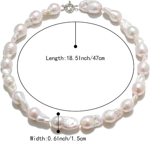 BriLove Baroque Freshwater Cultured Pearl Necklace for Women, Gorgeous Elegant Real Pearls Choker Strand Necklaces for Wedding Outfit Party Prom Gift in Kuwait