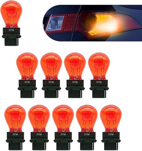 3157 Brake Light Bulb 3157 Tail Light Bulbs Car Instrument Light Bulb, 10 Pack 12V 21/5W Mini Bulb Miniature Rear Turn Signal Bulb Daytime Running Light Bulb Blinker Bulb Universal(Amber) in Saudi Arabia