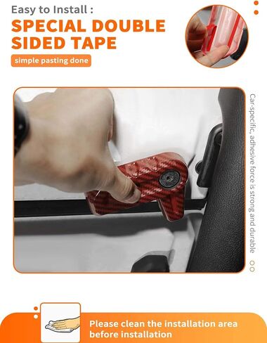 SavadiCar Red Carbon Livers Idavories - Latches Hardtop Cover Trim For 2018 -Present Jeep Wrangler JL Jlu 4xe & Gladiator JT - Premium Texture Interior Decorder Option in Kuwait