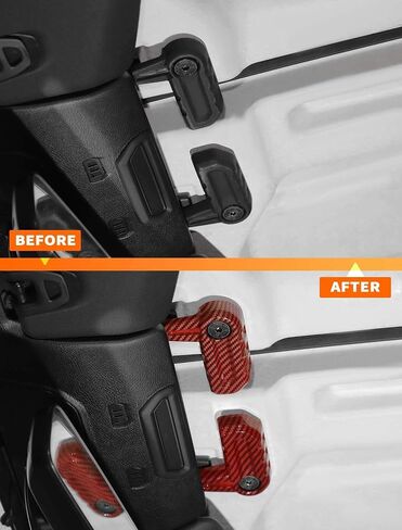 SavadiCar Red Carbon Livers Idavories - Latches Hardtop Cover Trim For 2018 -Present Jeep Wrangler JL Jlu 4xe & Gladiator JT - Premium Texture Interior Decorder Option in Kuwait