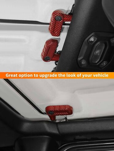 SavadiCar Red Carbon Livers Idavories - Latches Hardtop Cover Trim For 2018 -Present Jeep Wrangler JL Jlu 4xe & Gladiator JT - Premium Texture Interior Decorder Option in Kuwait