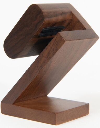 EVOLBER watch stand for 1, natural rare walnut&Japanese zelkova, wooden single watch display stand showcase (Walnut) in Saudi Arabia