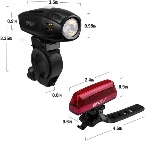 BV مجموعة مصابيح دراجة فائقة السطوع مكونة من 5 مصابيح LED امامية و3 مصابيح خلفية LED سريعة الفك in Kuwait