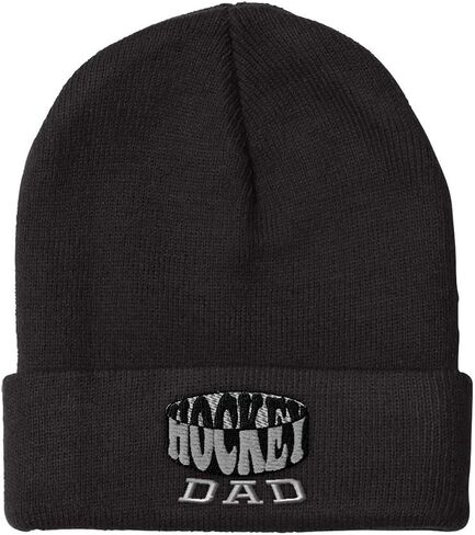 Speedy Pros Beanies for Men Hockey Dad C Embroidery Humor Team Winter Hats for Women Acrylic Skull Cap 1 Size in Kuwait