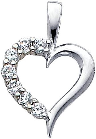 14k REAL Yellow OR White Gold CZ Journey Heart Charm Pendant in Saudi Arabia