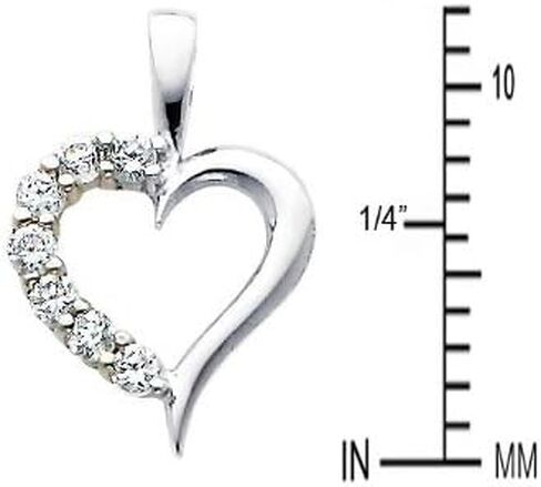 14k REAL Yellow OR White Gold CZ Journey Heart Charm Pendant in Saudi Arabia