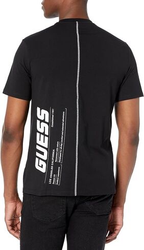 GUESS Men's Eco Aldous Tee, Jet Black A996, M in Saudi Arabia
