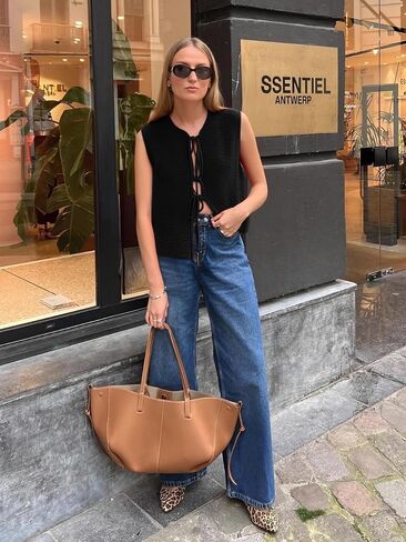 Mansy Women Tie Front Vest Top Y2k Knit V Neck Sleeveless Crop Sweater Tank Vintage Casual Streetwear in Saudi Arabia