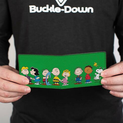 Buckle-Down Peanuts Worldwide LLC Wallet, Bifold, Peanuts Gang Group Pose Green, Vegan Leather in Saudi Arabia