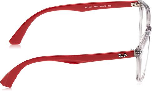 Ray-Ban Junior Kids' RY1601 Square Prescription Eyeglass Frames, Transparent Grey/Demo Lens, 48 mm in Saudi Arabia
