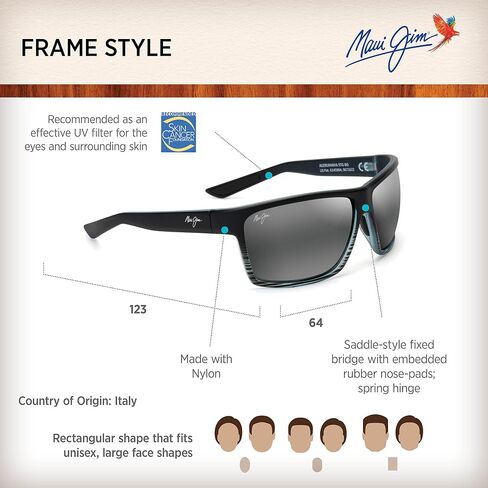 Maui Jim unisex adult Alenuihaha W/ Patented Polarizedplus2 Lenses Sunglasses, Dark Brown Stripe/Hcl Bronze Polarized, Large US in Saudi Arabia