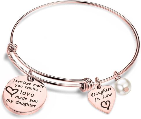 bobauna Daughter in Law Gift Daughter Adjustable Wire Bangle Bracelet Keychain in Saudi Arabia