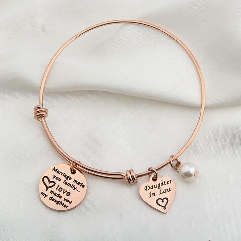 bobauna Daughter in Law Gift Daughter Adjustable Wire Bangle Bracelet Keychain in Saudi Arabia