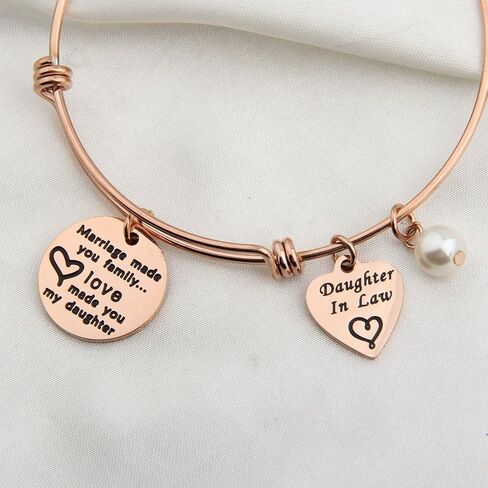bobauna Daughter in Law Gift Daughter Adjustable Wire Bangle Bracelet Keychain in Saudi Arabia