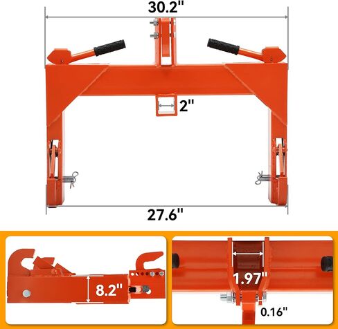 YINTATECH 3 Point Quick Hitch fits Cat 1 with 2" Receiver, 3000lbs, Orange in Saudi Arabia