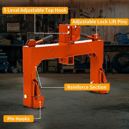 YINTATECH 3 Point Quick Hitch fits Cat 1 with 2" Receiver, 3000lbs, Orange in Saudi Arabia